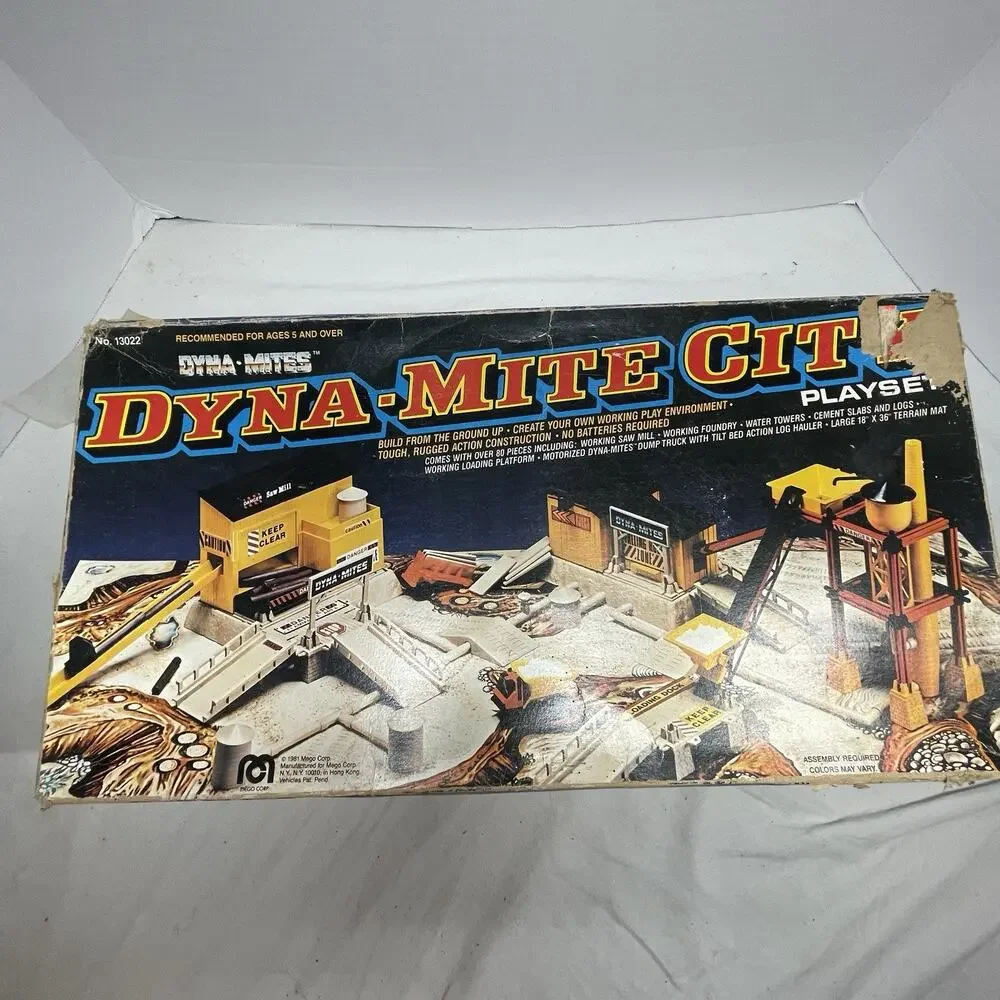 Dyna-Mite City Construction Site Playset # 13022 w/ Box - Vintage